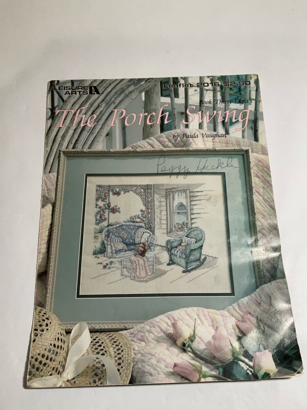 LEISURE ARTS The Porch Swing by Paula Vaughan Cross Stitch Pattern Leaflet #2016